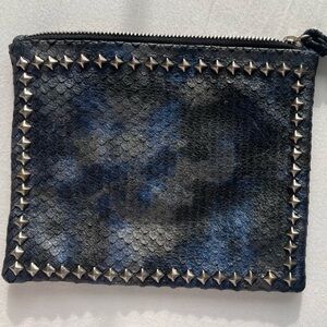 LAGGO Rider Navy Snakeprint Pouch Wristlet